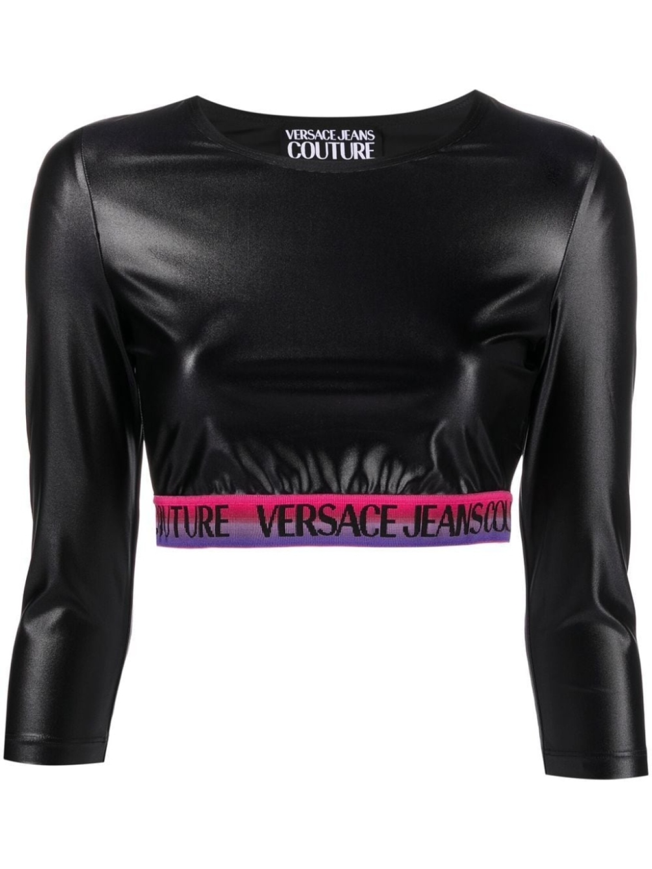 

Versace Jeans Couture укороченный топ с логотипом, черный