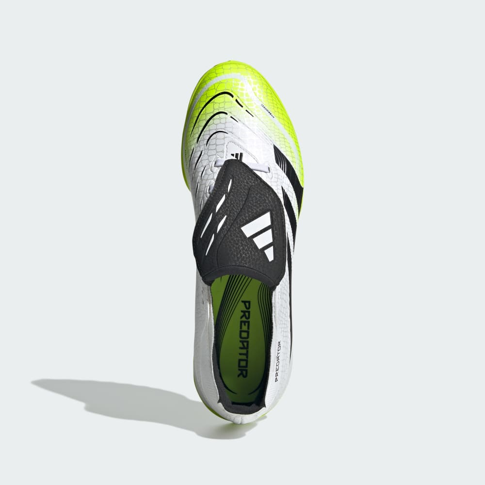 Бутсы Adidas Predator League Fold-Over Tongue Turf Cleats, цвет Cloud White/Core Black/Lucid Lemon — фото 3