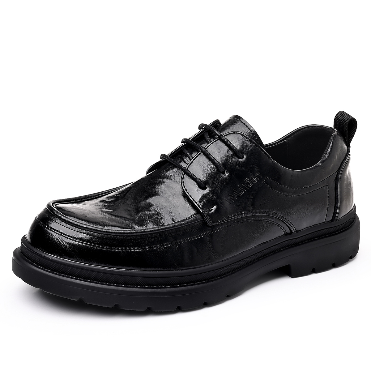 

Мужская повседневная обувь Мужская Mulinsen, Black[Leather Shoe Size: Size 40 In This Model = Athletic Shoes 41]