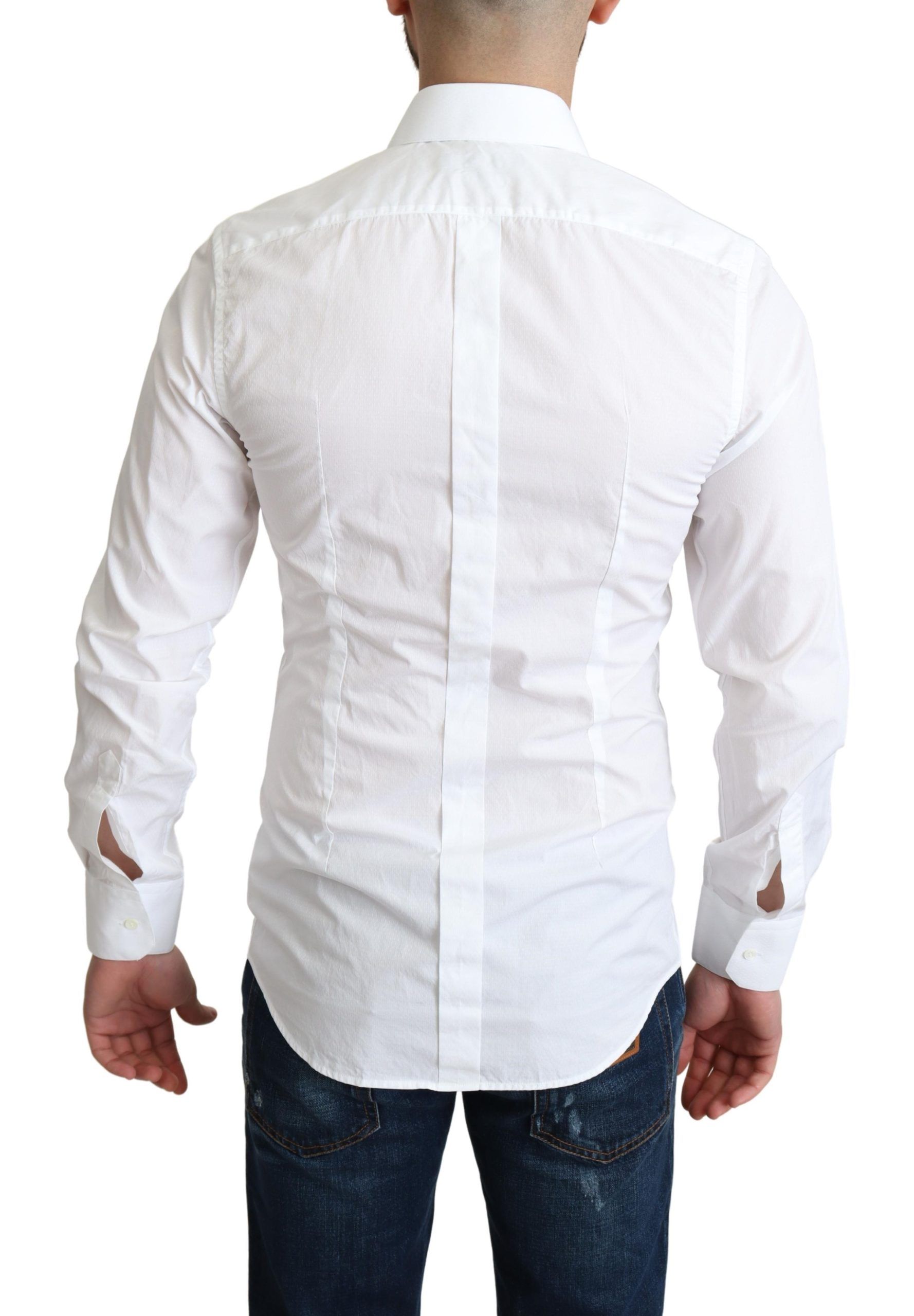 Элегантная белая хлопковая рубашка Dolce & Gabbana — фото 3