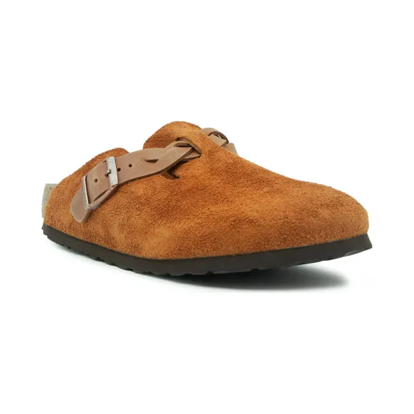 

Кожаные бостонские тапочки Birkenstock, коричневый