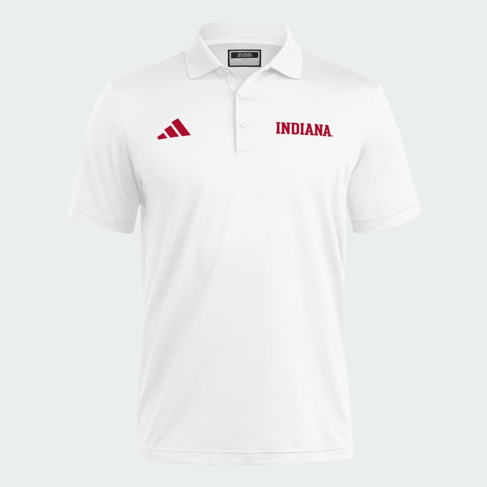 

Спортивная футболка Adidas Indiana Hoosiers Coaches Ottoman Polo, цвет White/Team Victory Red