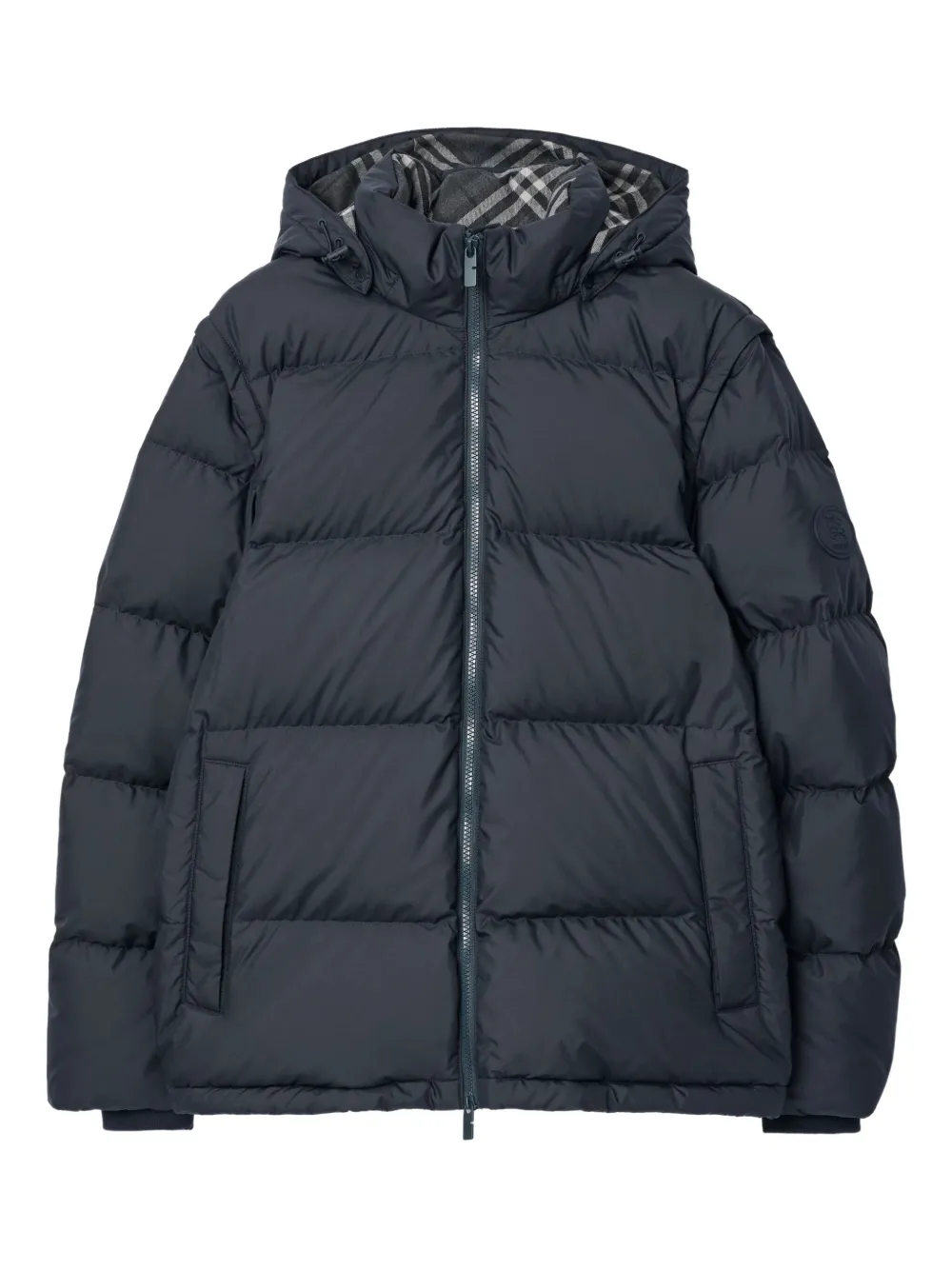

Пуховик со съемными рукавами BURBERRY, синий