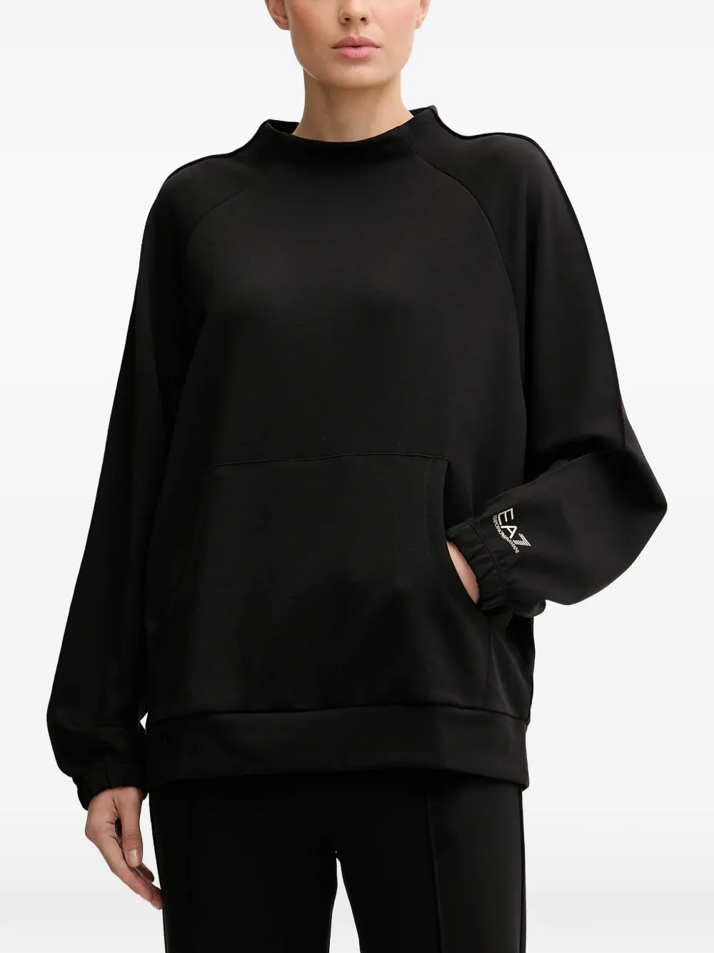 

Спортивный костюм с воротником-стойкой и логотипом Ea7 Emporio Armani, черный