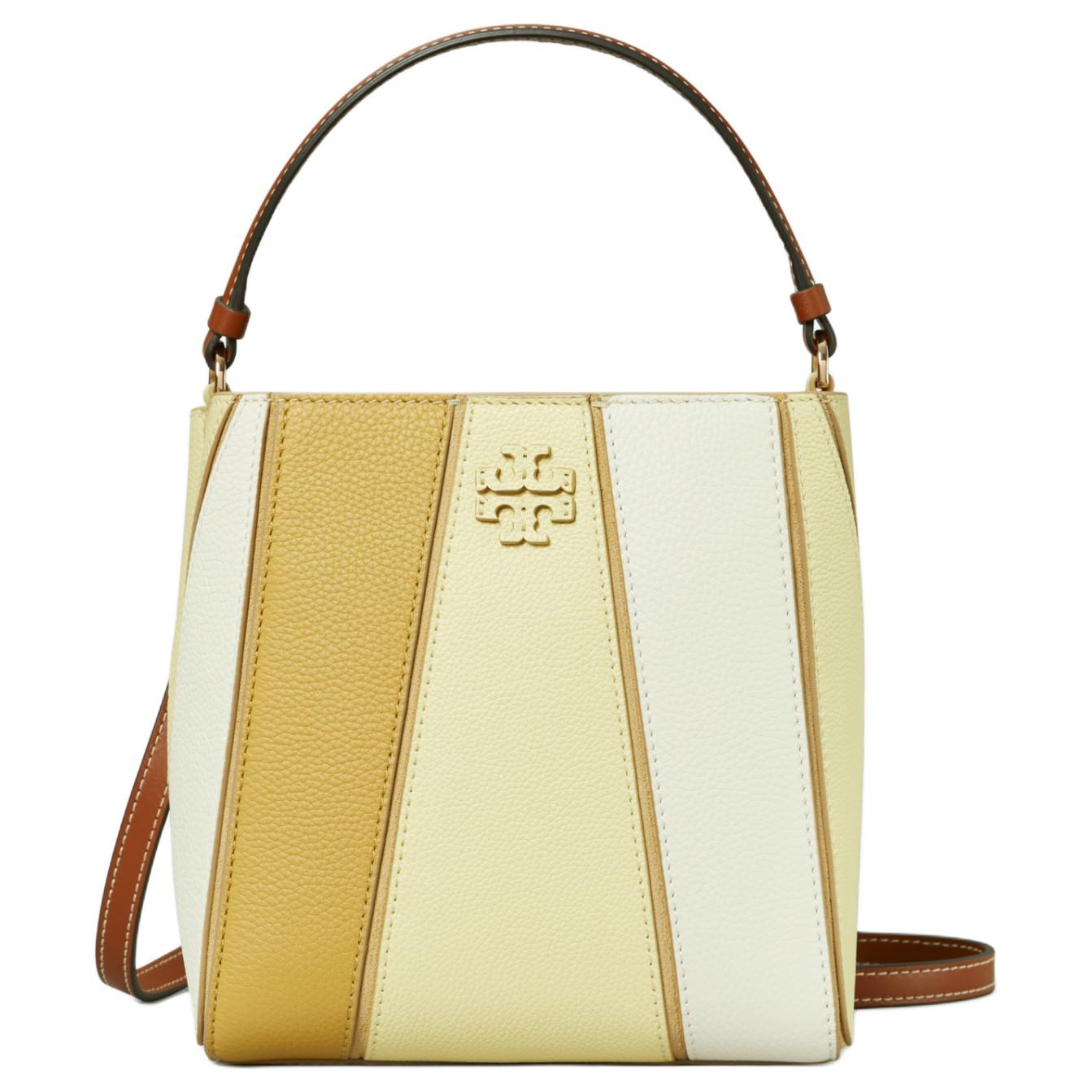 

TORY BURCH Макгроу Литчи Кожаная Сумка через Плечо Маленькая Женская Многоцветная Лимон