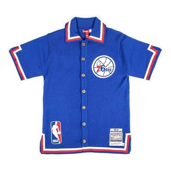 

Рубашка Mitchell & Ness x CLOT NBA Philadelphia 76ers Shooting Shirt 'Blue' NNSSEY18118-P76ROYA82, синий
