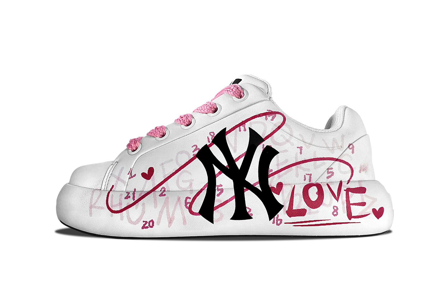 

Кроссовки MLB Chunky Classic Lifestyle Shoes Unisex Low-top Pink/white, белый