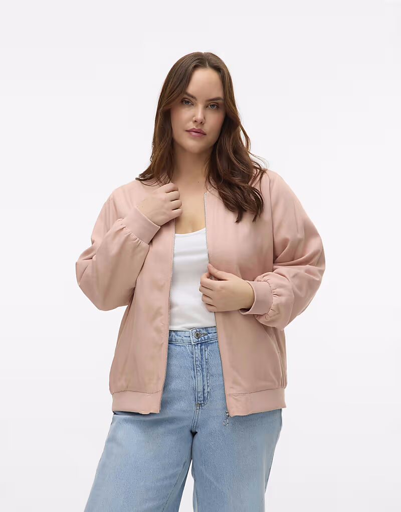 

Куртка-бомбер Vero Moda Curve цвета «туманная роза»