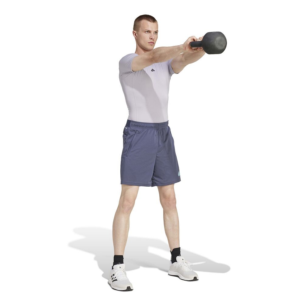 Футболка для тренинга Big & Tall adidas Techfit Slim Adidas, цвет Glory Gray — фото 4