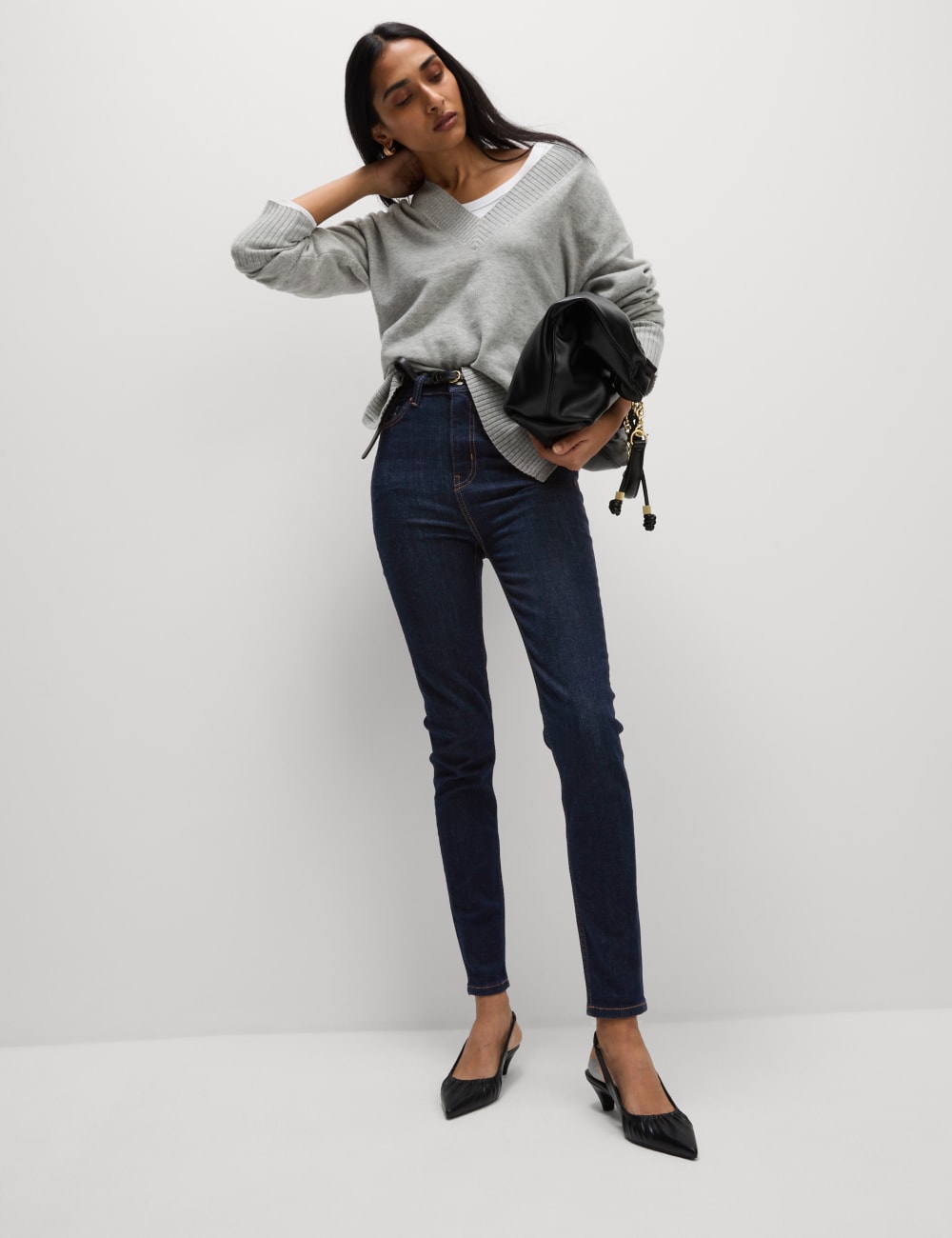 

Джинсы скинни Ivy Supersoft с высокой талией Marks & Spencer, цвет Indigo mix