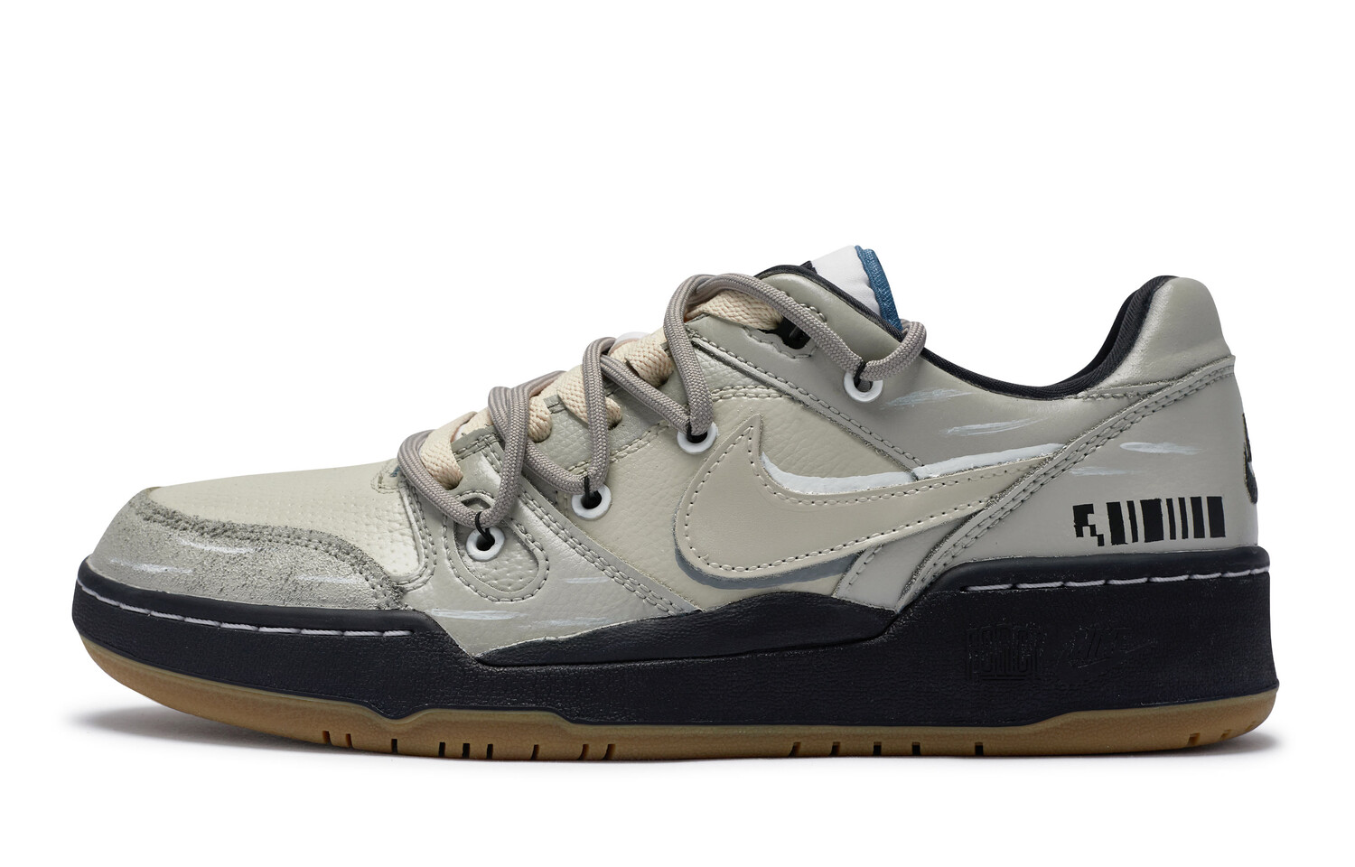

Кроссовки Nike Full Force Skateboarding Shoes Men Low-top White/Black, серый/белый/черный