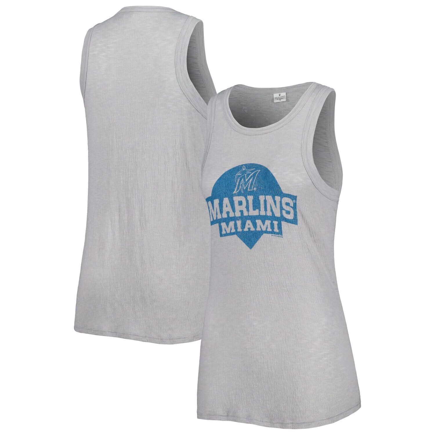 

Женская мягкая как виноградно-серая майка Miami Marlins Tri-Blend, Серый, Женская мягкая как виноградно-серая майка Miami Marlins Tri-Blend