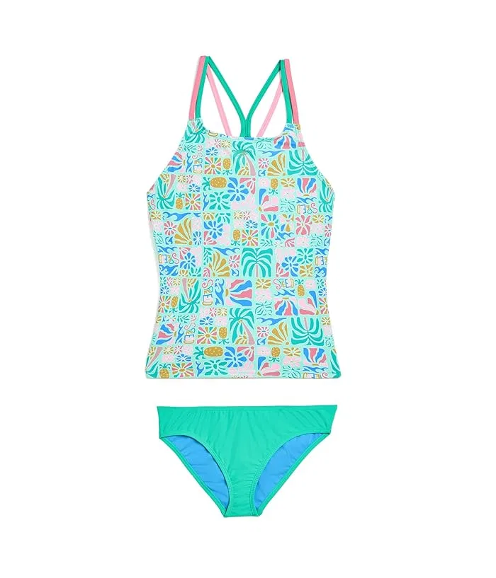 Купальник-танкини двухкомпонентный с тонкими бретелями Speedo Kids, Marine Green