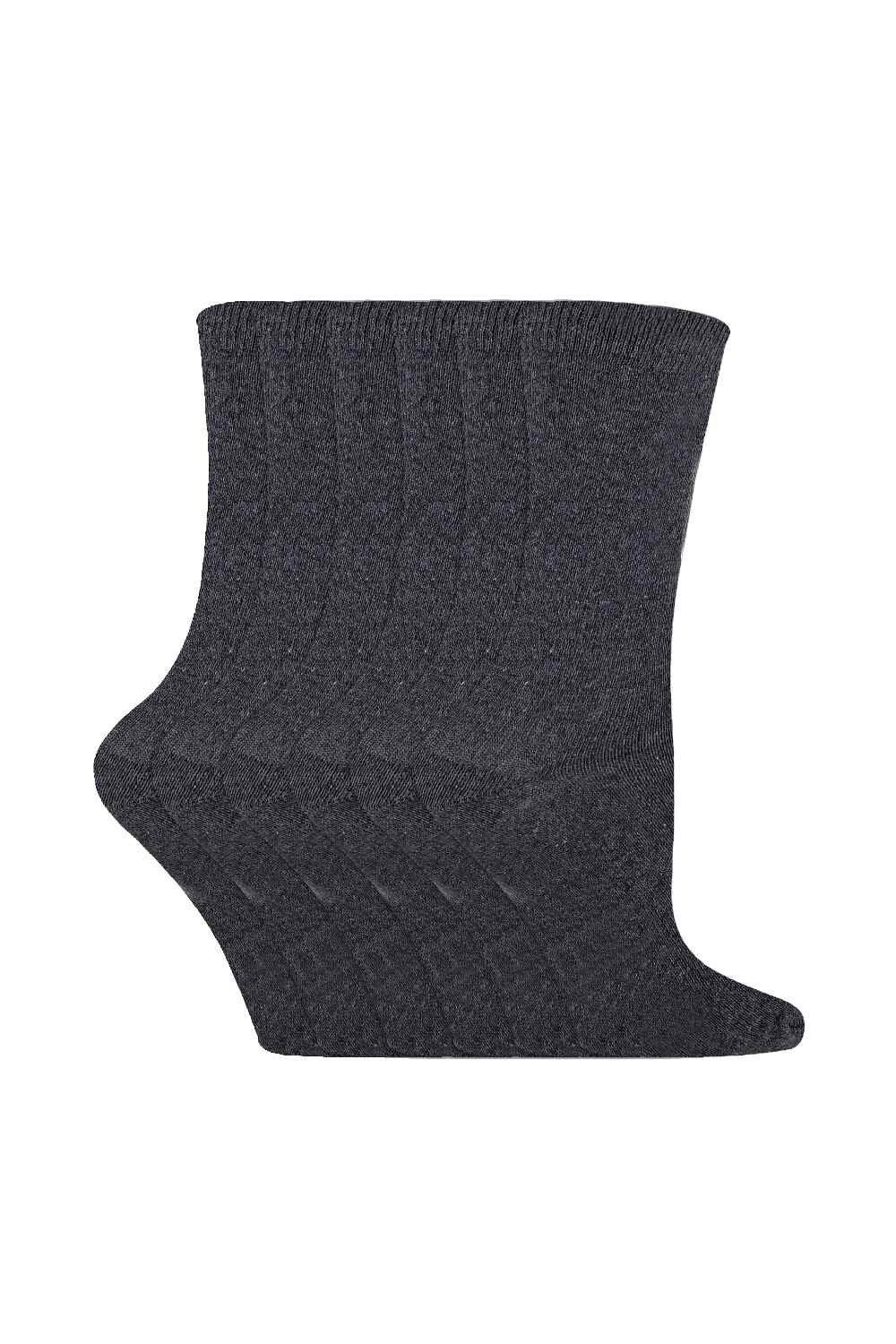 

6 пар однотонных повседневных хлопковых носков Sock Snob, серый
