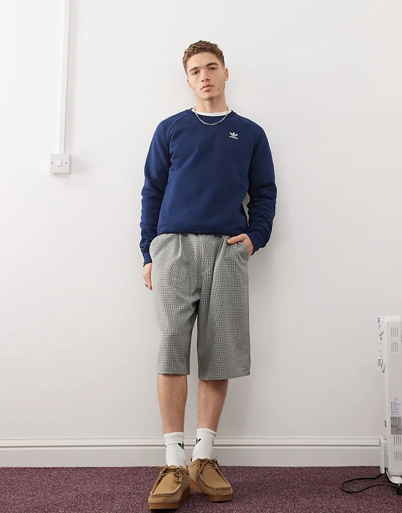Толстовка Trefoil Essentials темно-синего цвета adidas Originals — фото 2
