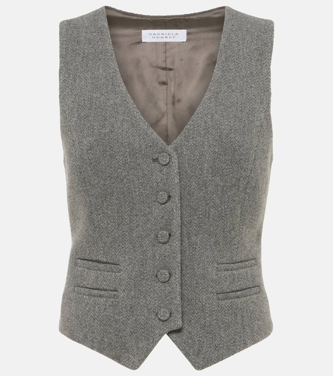 

Жилет Coleridge из шерсти и кашемира Gabriela Hearst, цвет dark grey multi