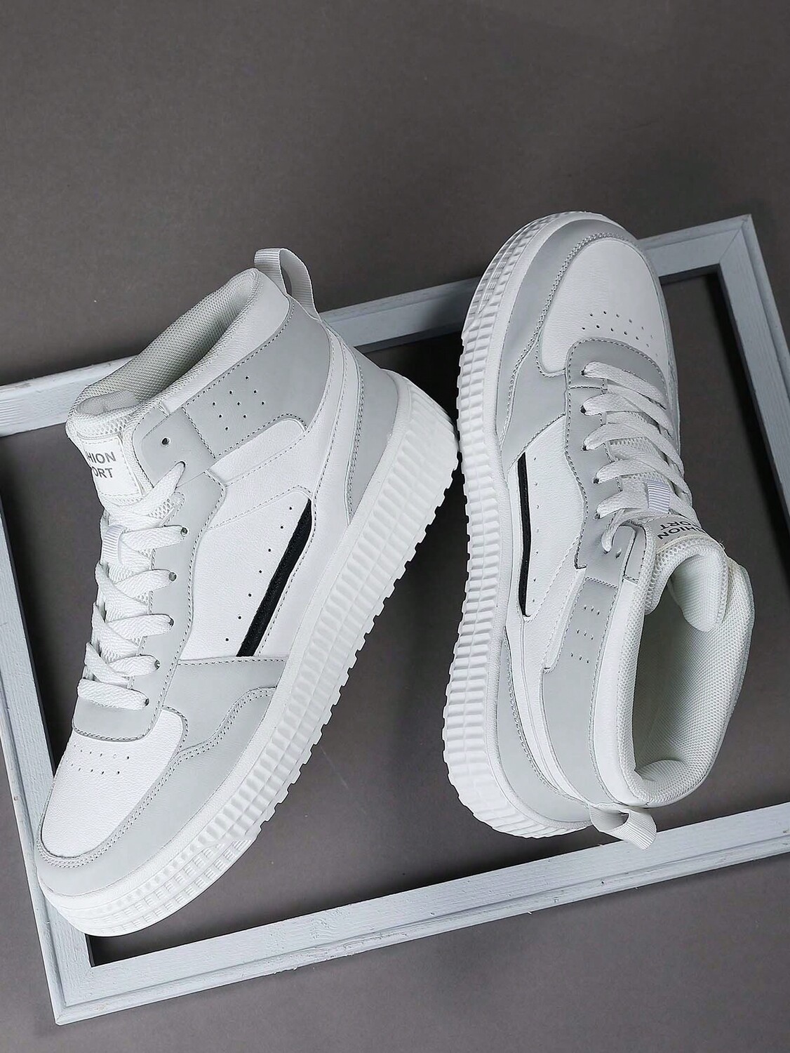 

Кроссовки высокие мужские, белый, Серый;белый, Кроссовки высокие мужские, белый