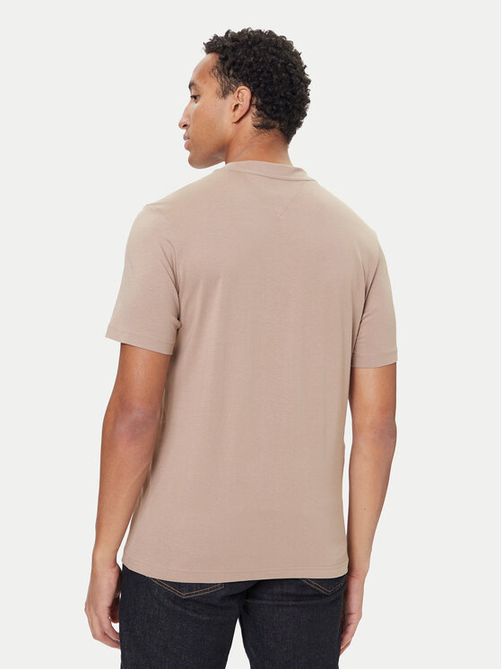 Футболка regular fit Linear Flag MW0MW41338 Tommy Hilfiger, бежевый — фото 3