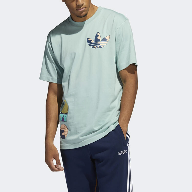 Футболка SURREAL SUMMER мужская пыльно-зеленая Adidas Originals, зеленый — фото 2