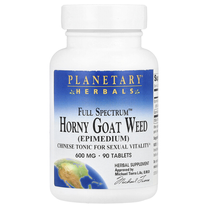 

Planetary Herbals, Full Spectrum Horny Goat Weed, 600 мг, 90 таблеток