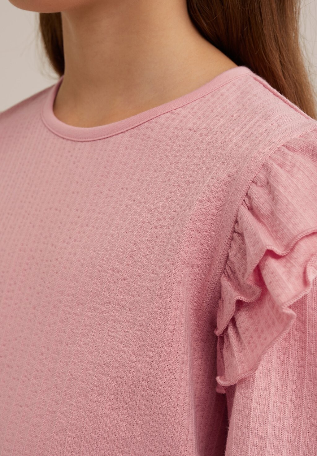 

Топ с длинными рукавами WE Fashion, светло-розовый