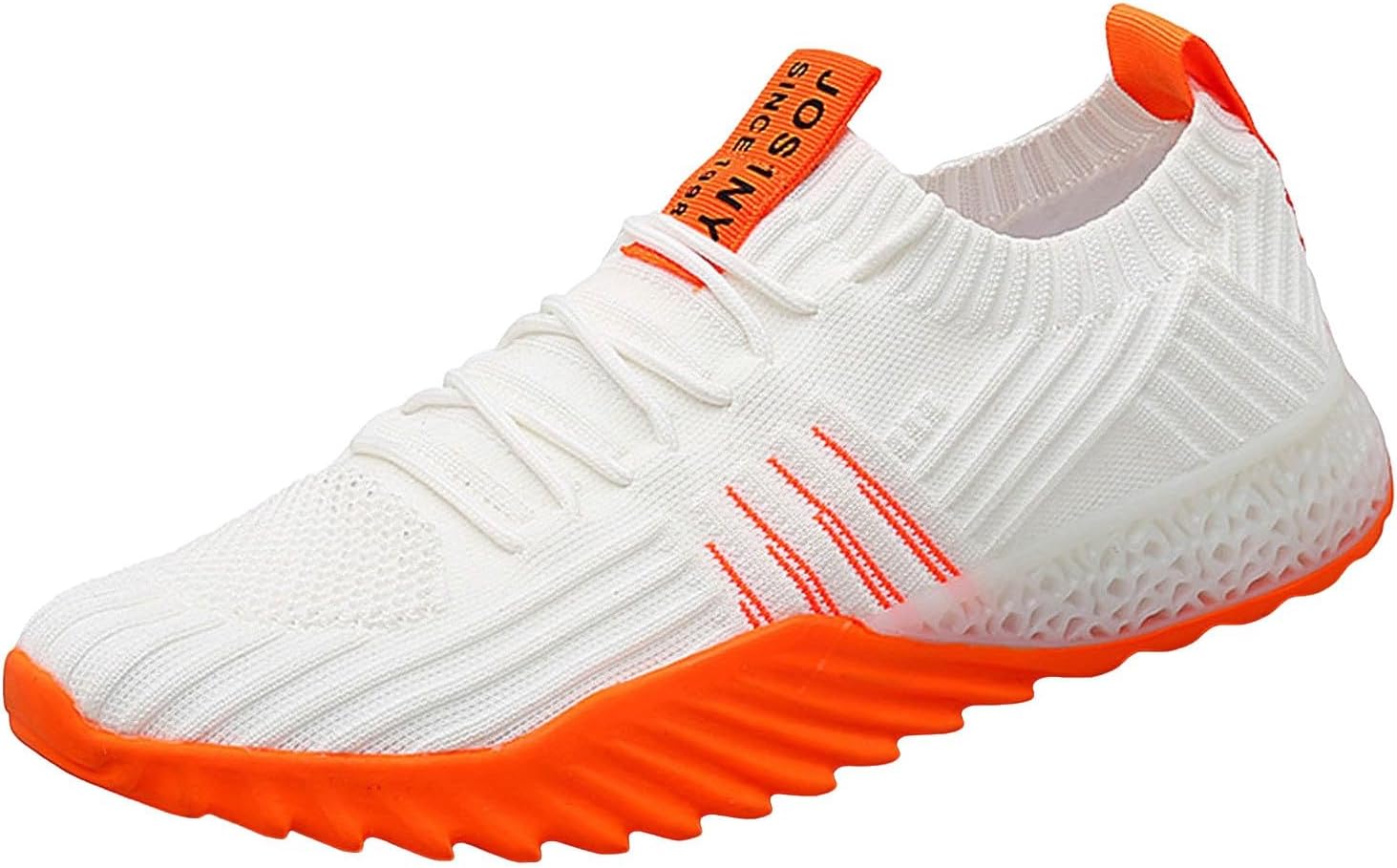 

Мужские кроссовки IWIHMIV для ходьбы, нескользящие беговые кроссовки, дышащие повседневные кроссовки для ходьбы, спортивная обувь для тренировок, оранжевый