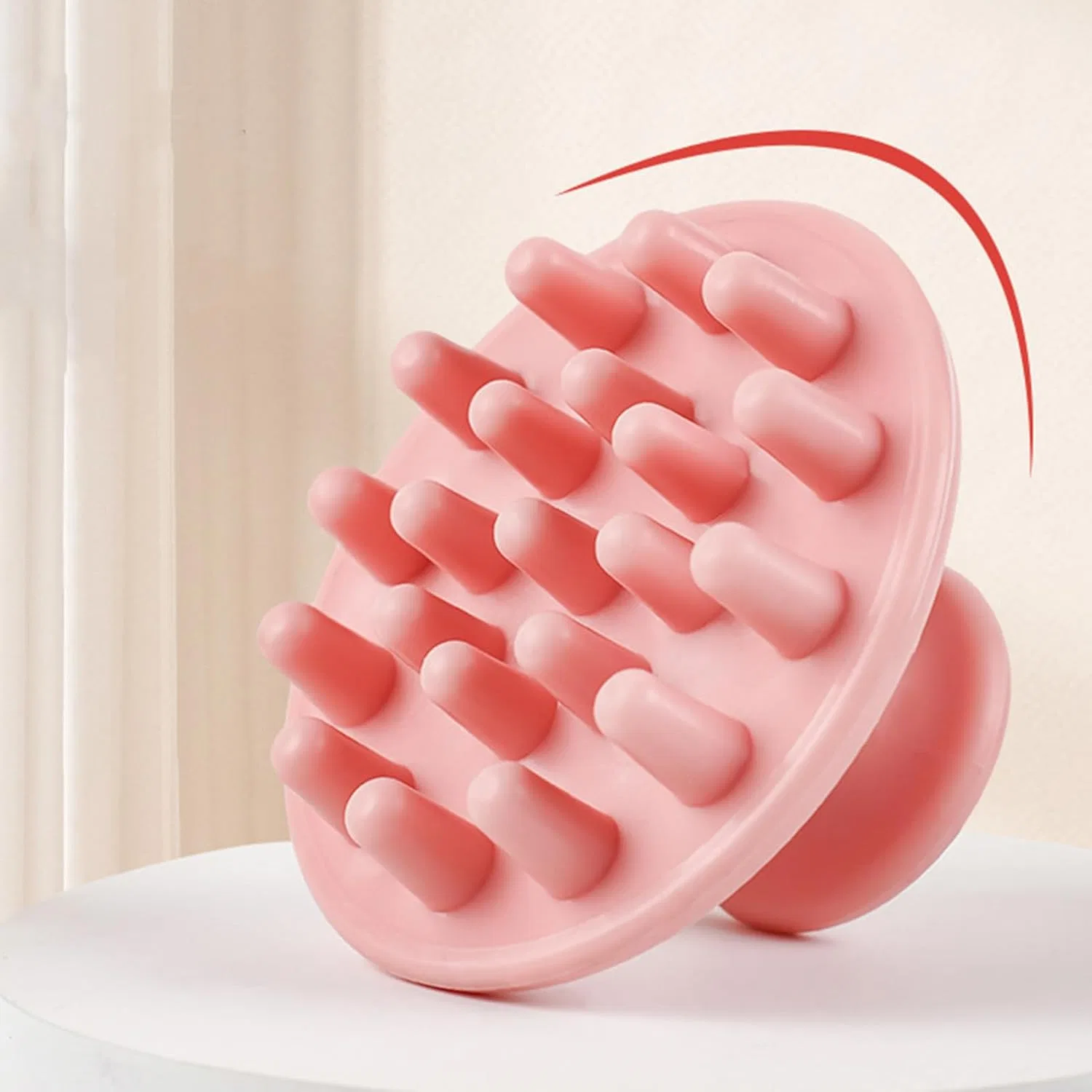Силиконовая щетка-массажер для кожи головы Missmisq, Lightpink — фото 2