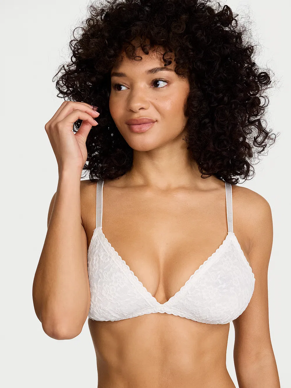 Женский кружевной бралетт Victoria's Secret Lacie, белый