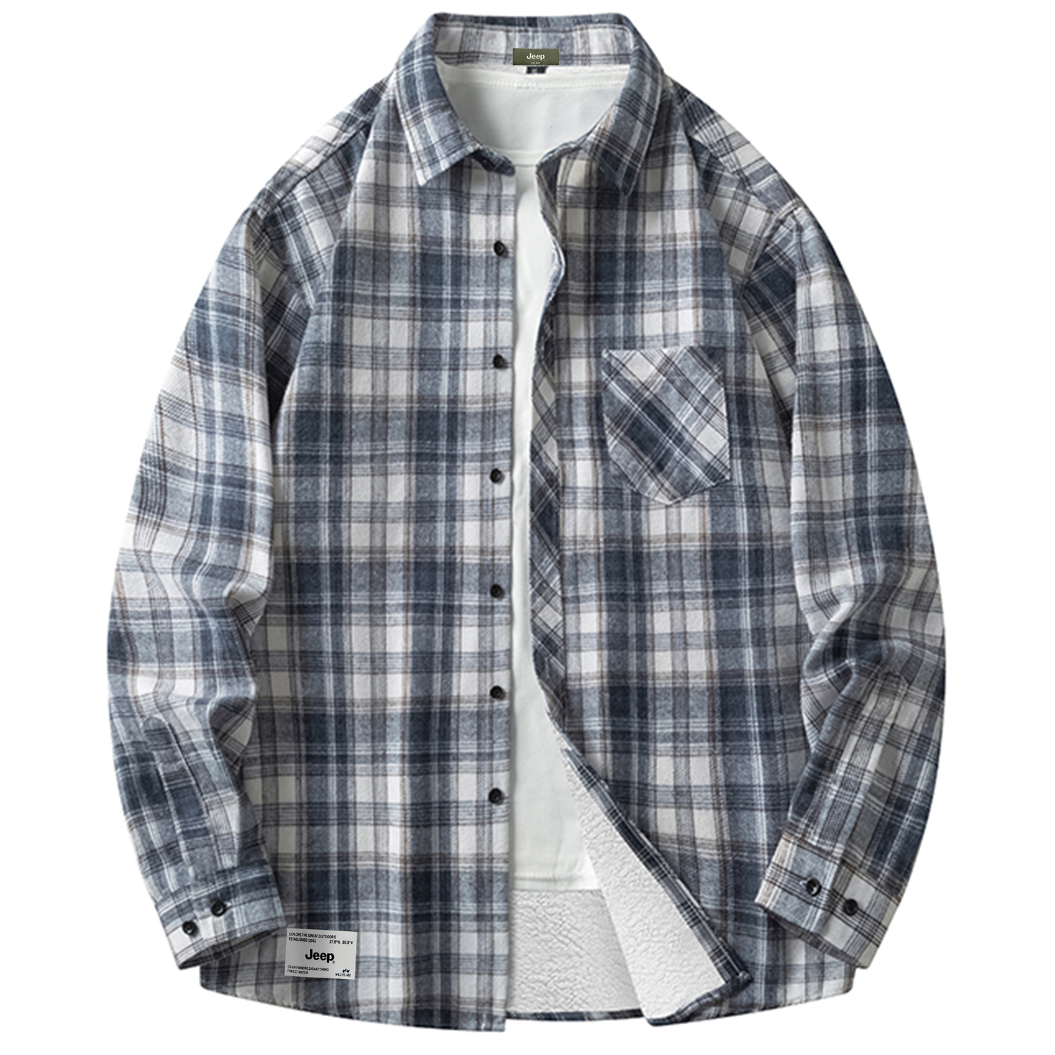 

Рубашка Unisex Lapel Moderate Jeep, черный[fleece-lined thermal]