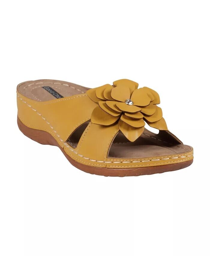 Женские комфортные сандалии Joy Flower Rosette GC Shoes, желтый