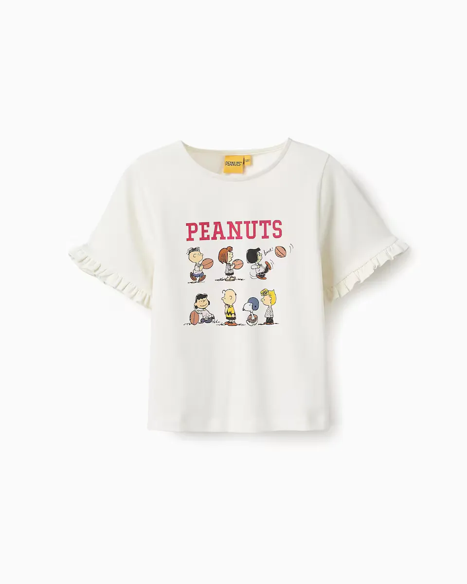 

Футболка с короткими рукавами для девочки с изображением Peanuts Zippy, белый