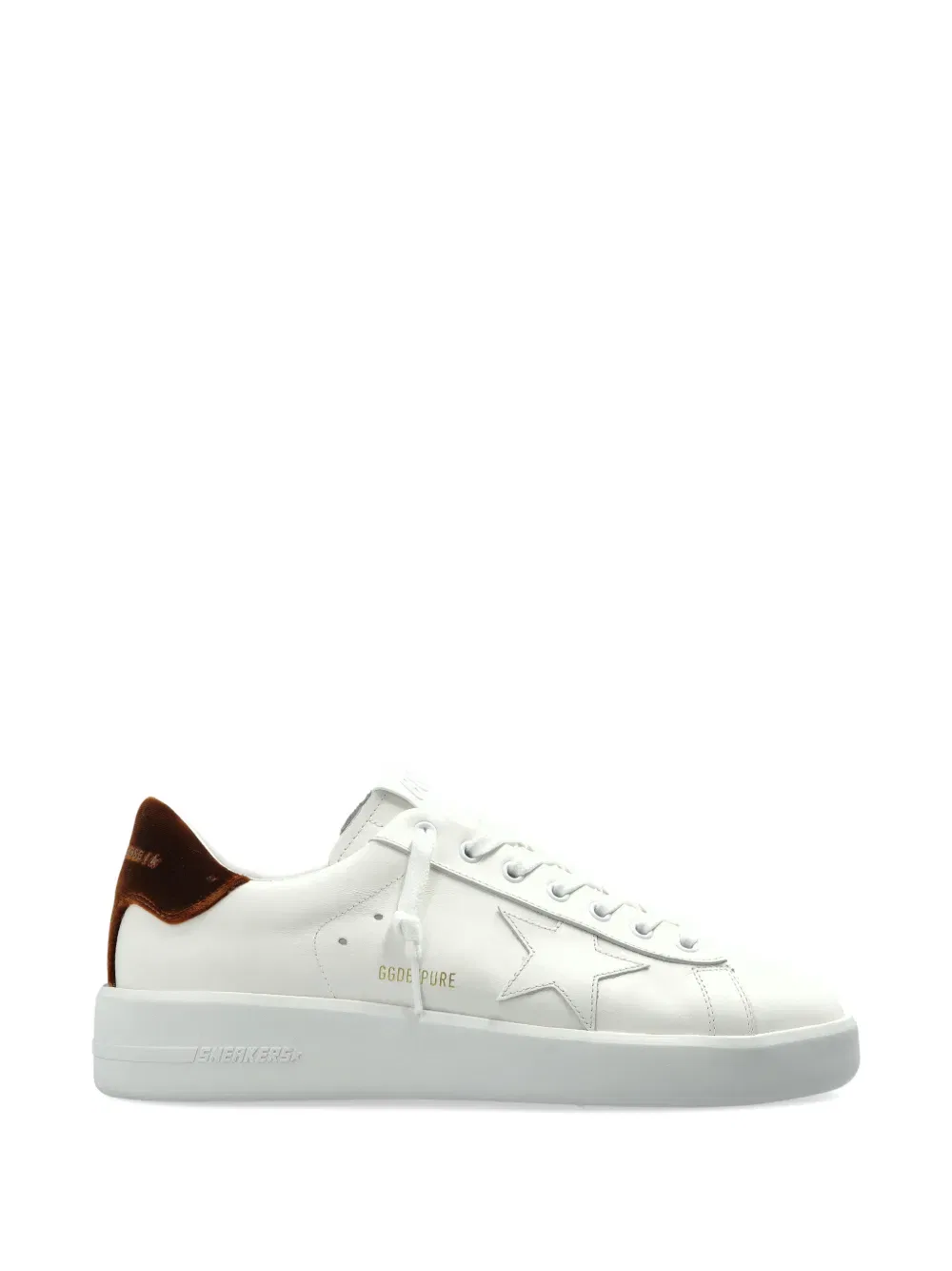 Кожаные кроссовки с аппликацией в виде звезд Golden Goose, белый