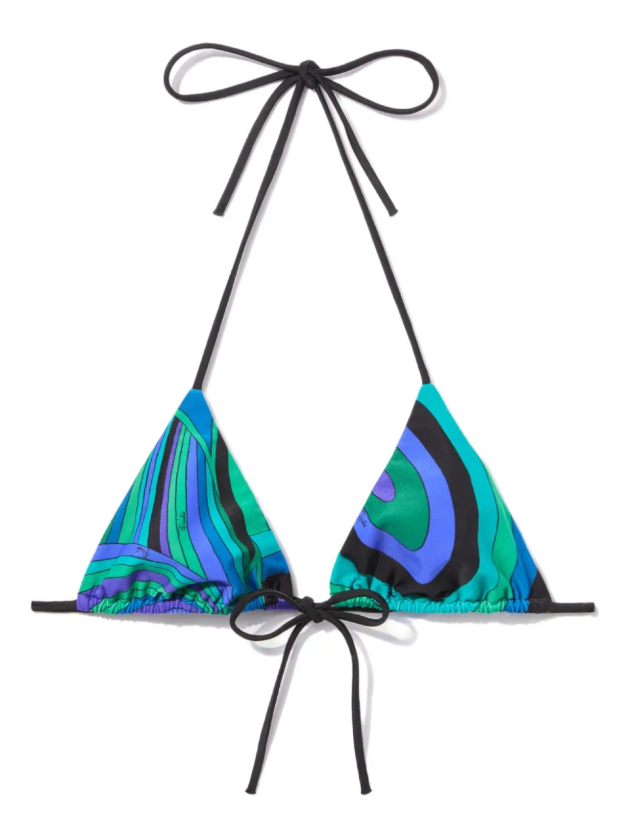 

Треугольный бикини-топ PUCCI с принтом Iride, синий