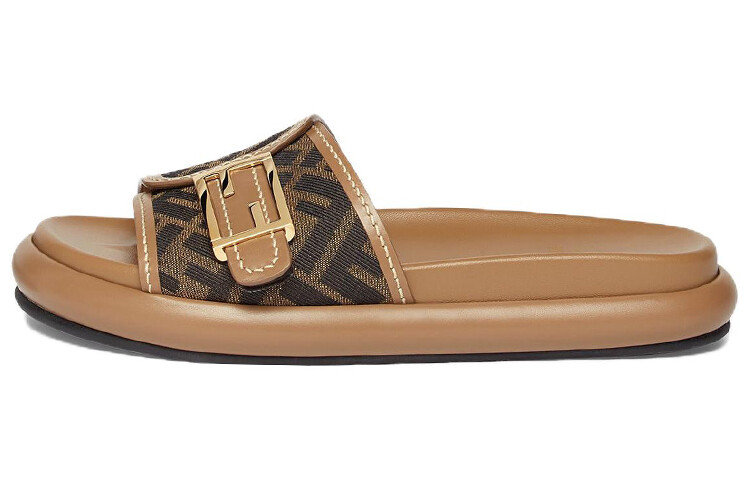 Женские шлепанцы Fendi, коричневый