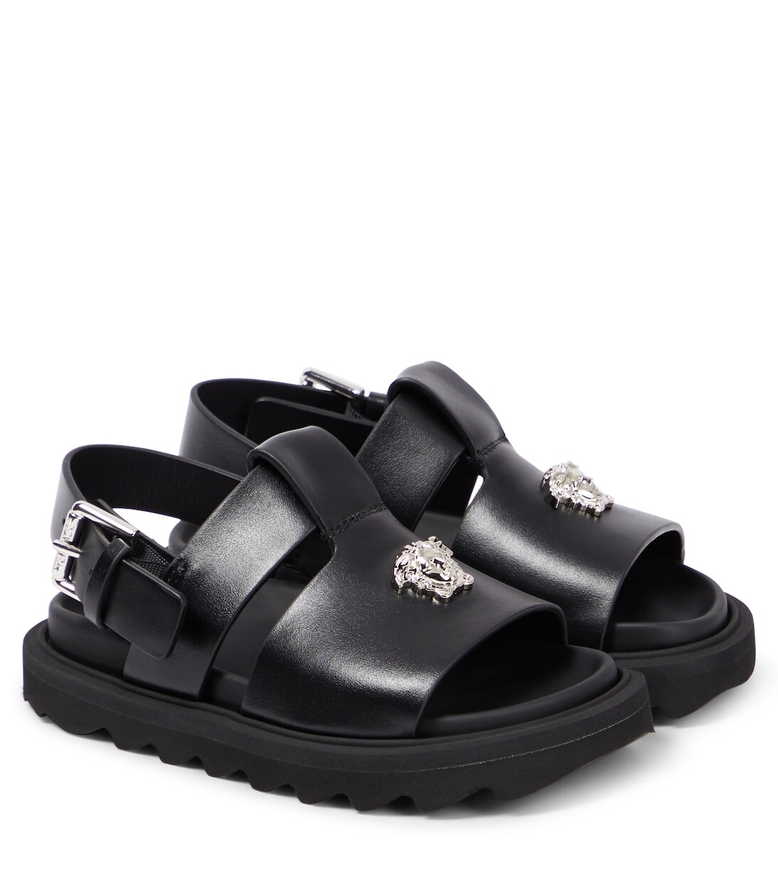 

Кожаные сандалии la medusa Versace Kids, черный
