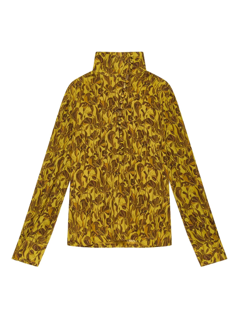 

Топ с высоким воротником и цветочным принтом Maliparmi, желтый