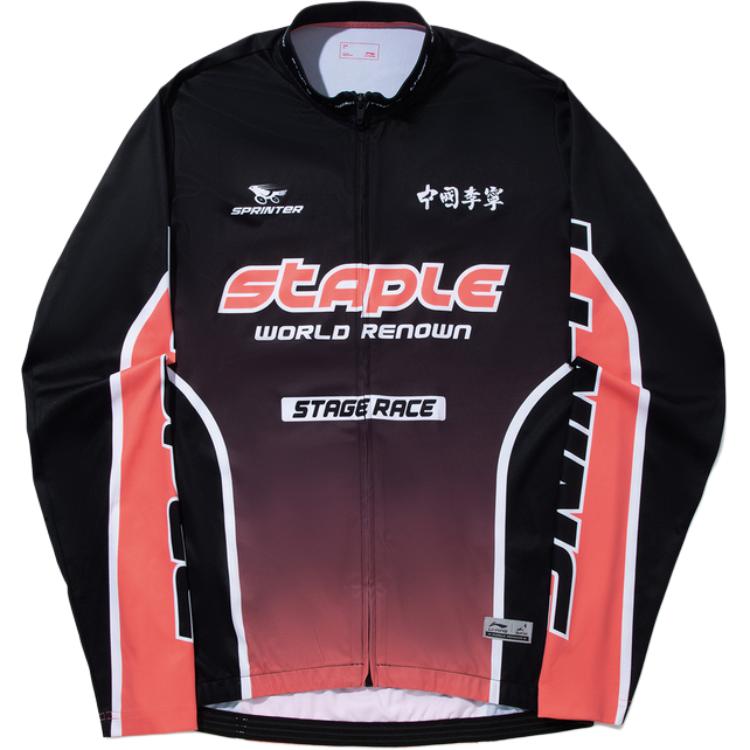 

LiNing Степл куртка мужская, Bright Orange Red Group Print