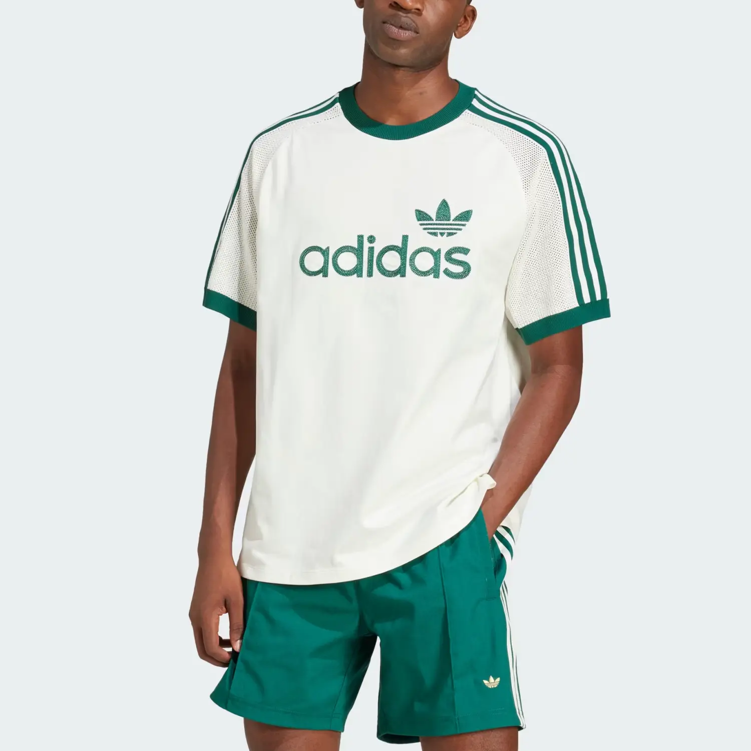 Футболка Adidas с сетчатыми вставками Adidas Originals, Ecru — фото 4