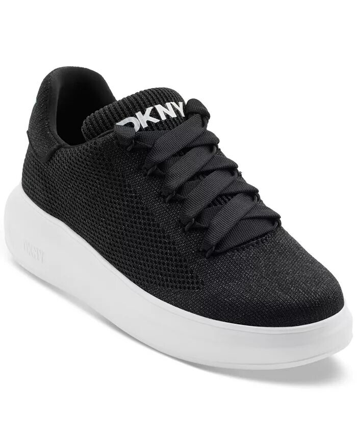 

Женские кроссовки украшенной вязки на шнуровке DKNY, черный