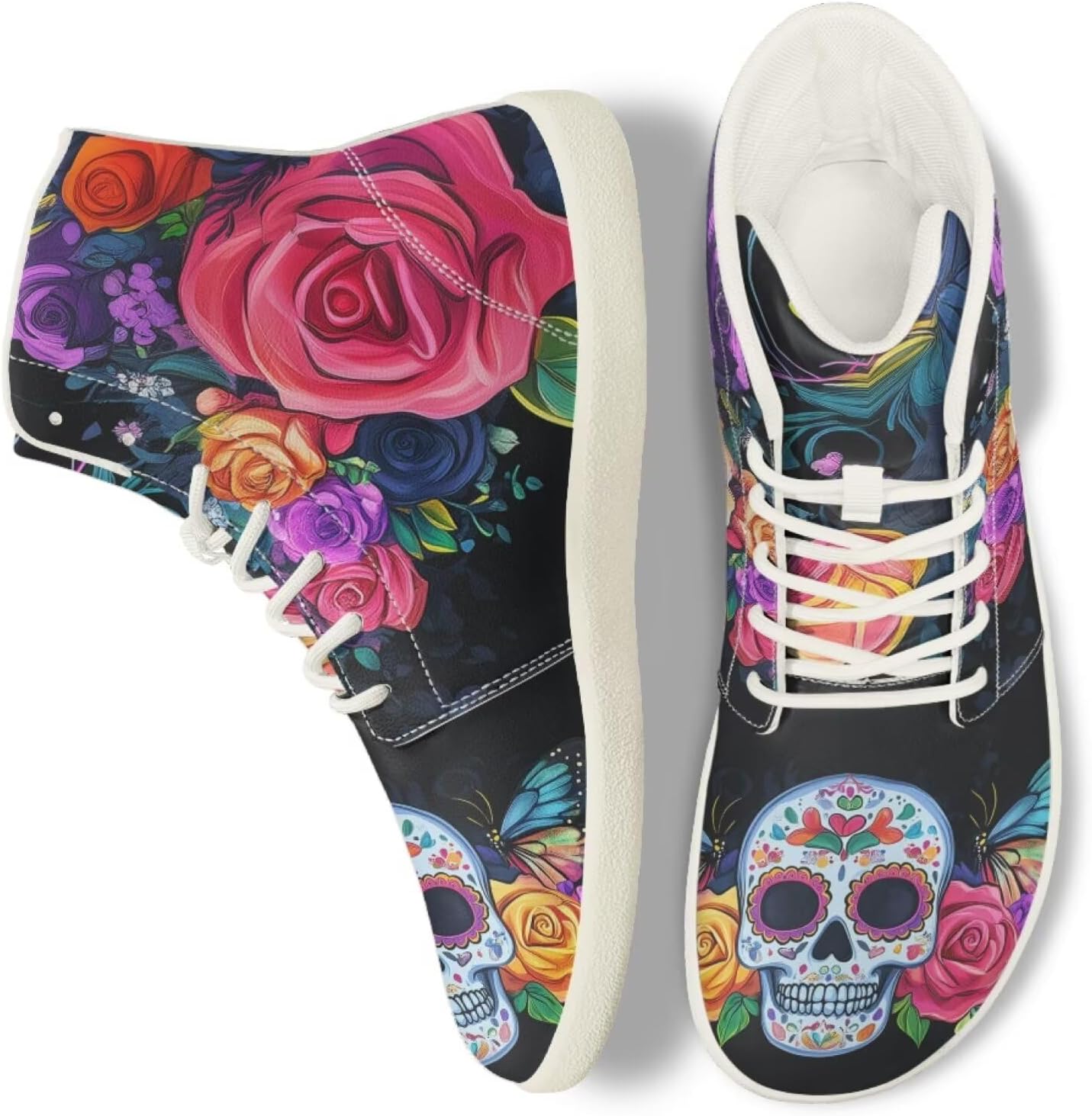 

Кроссовки Skull Barefoot для женщин и мужчин с нулевым перепадом, для трейл-раннинга, широким носком и минималистичным дизайном Getelinseng, Skull Butterfly Floral Print