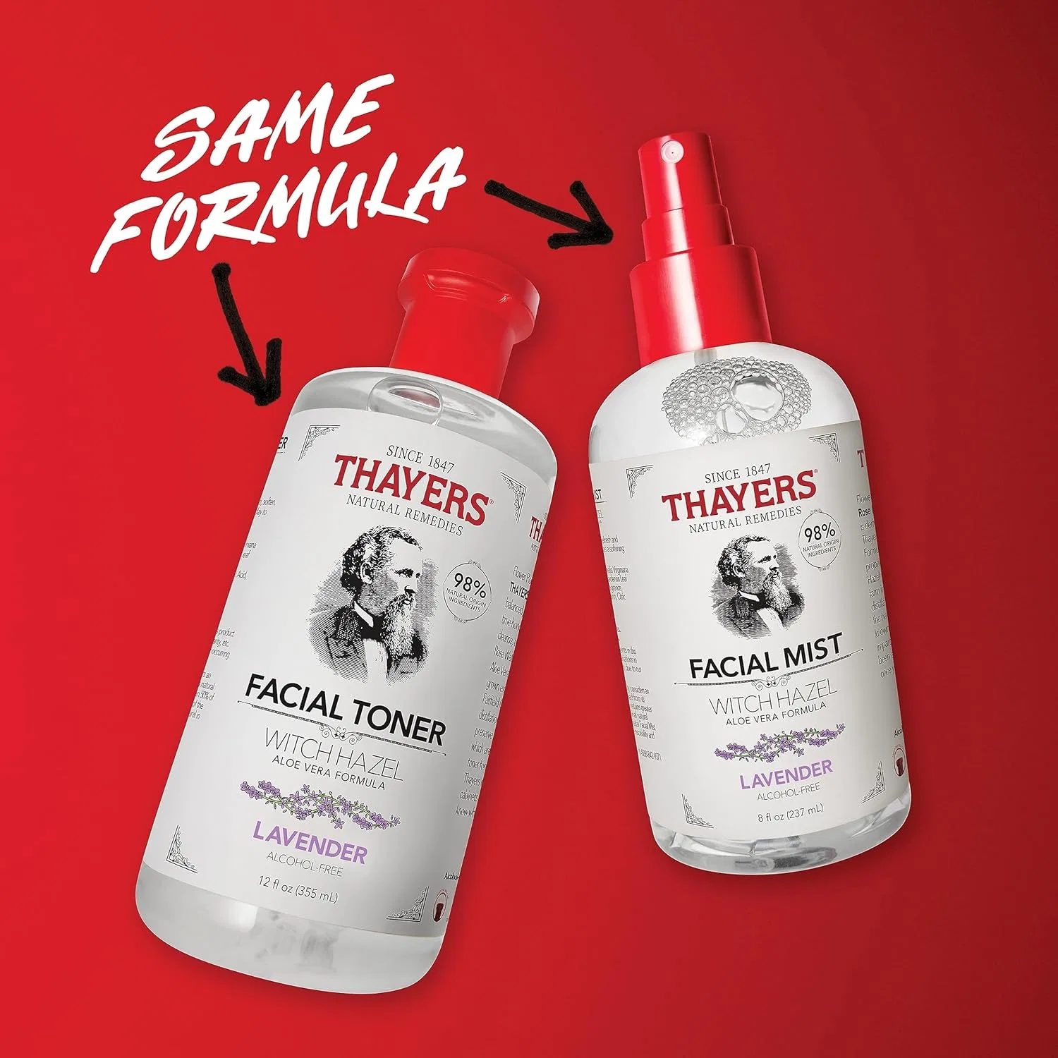 Спрей для лица «Mild Witch Hazel Lavender» с алоэ вера 237 мл от Thayers Thayer'S, Lavender — фото 4