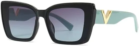 

Модные солнцезащитные очки в винтажном стиле, черные, большого размера, женские солнцезащитные очки с защитой от УФ-излучения UV400 MTZJH, C4 Green Black