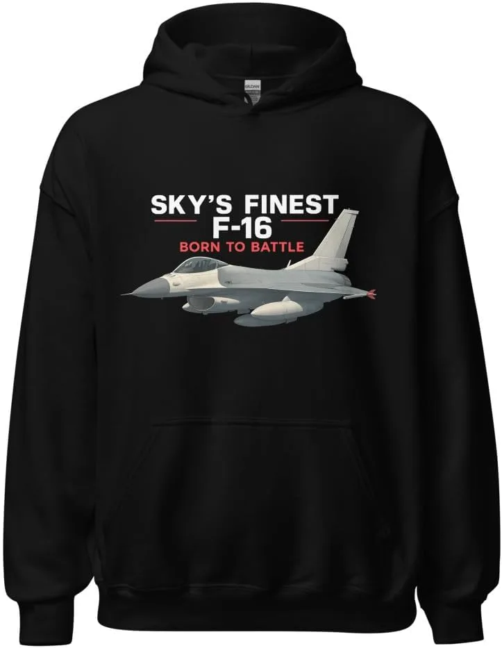 Толстовка F-16 Born to Battle - худи с лучшим истребителем неба для пилотов и фанатов авиации Generic, черный