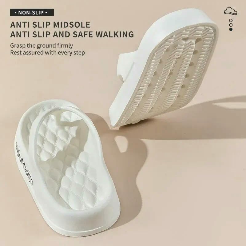 Тапочки DMMWCX для женщин с толстой подошвой и противоскользящей поверхностью, однотонные домашние шлепанцы для ванной, Coffee 40-41 — фото 4
