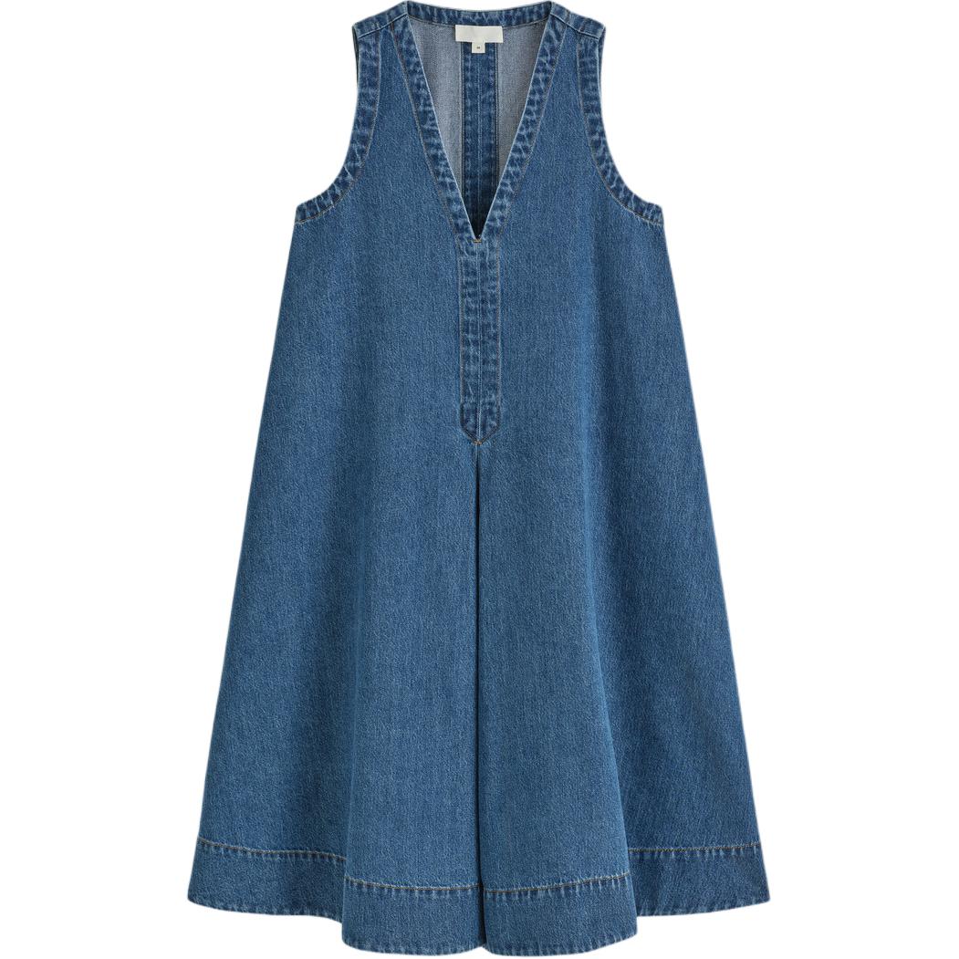 

COS Женское синее платье без рукавов