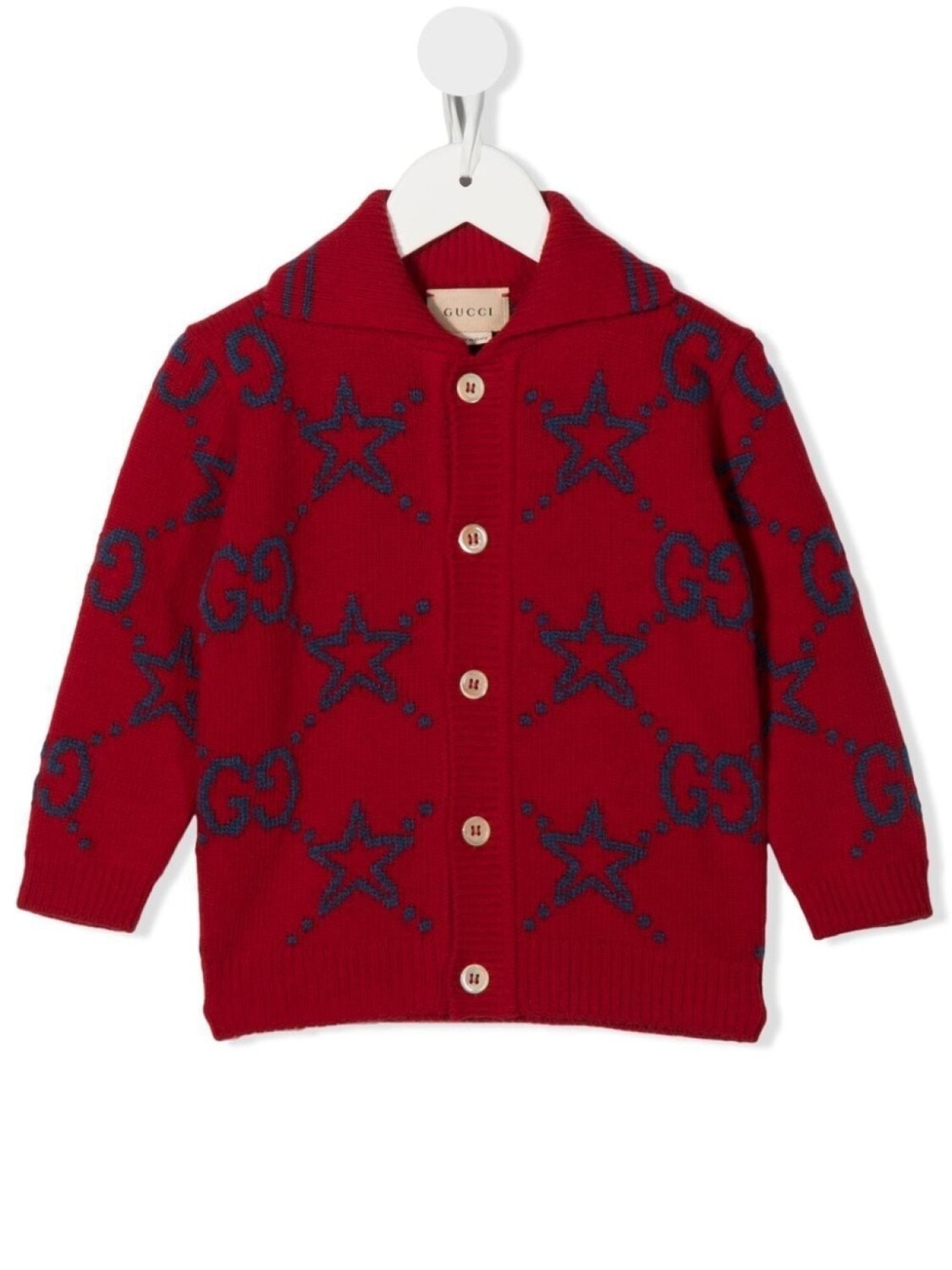 

Gucci Kids кардиган на пуговицах с логотипом, красный