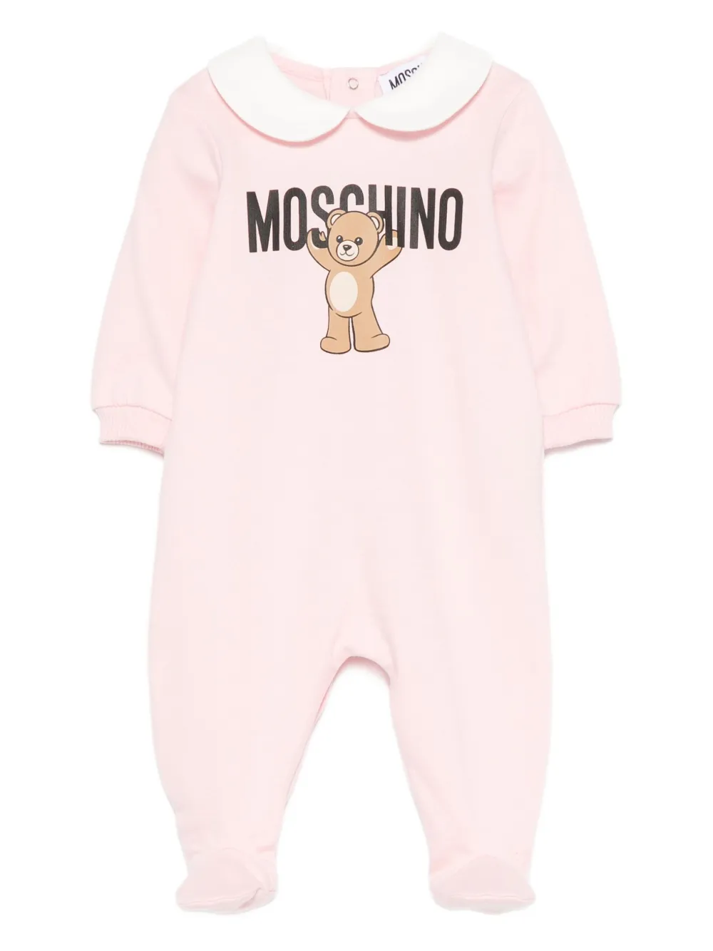 Пижама с воротником Питера Пэна и принтом Тедди Moschino Kids, розовый