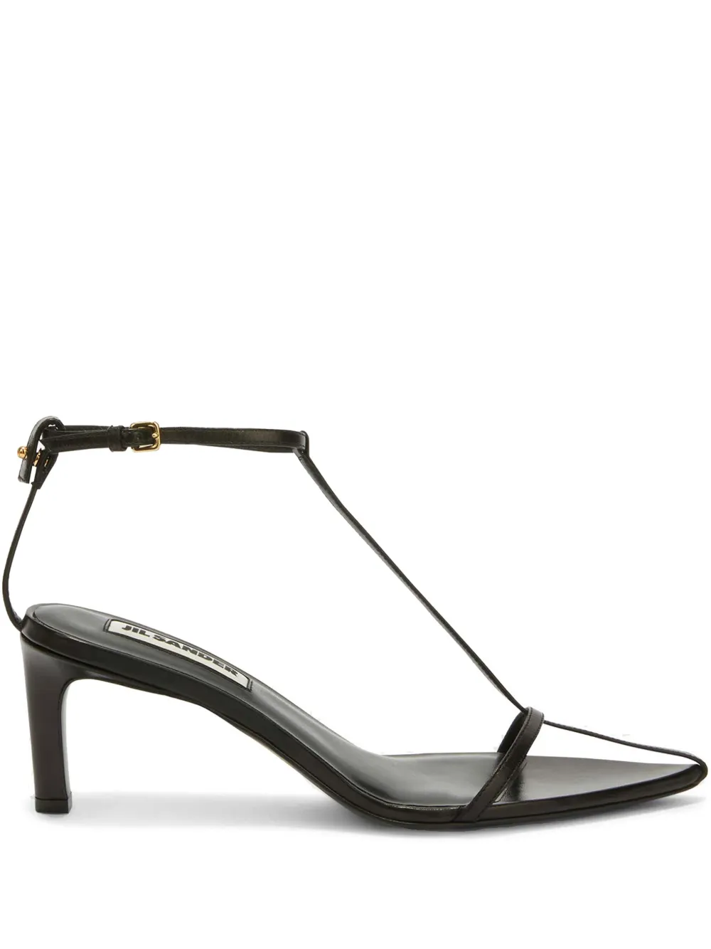 Кожаные босоножки JIL SANDER, черный