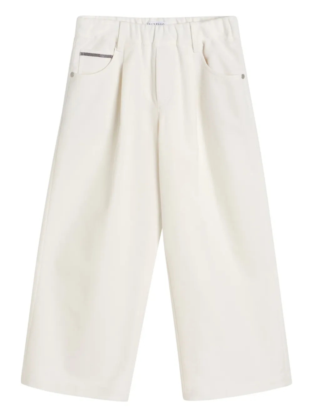 

Повседневные брюки с плиссированными карманами Brunello Cucinelli Kids, белый
