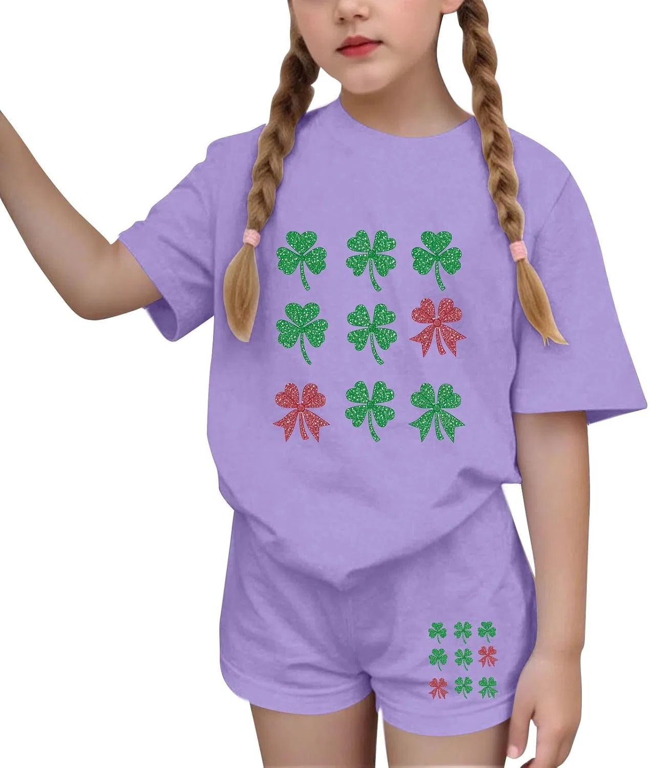Детский спортивный костюм с принтом Shamrock Zzalalana, фиолетовый